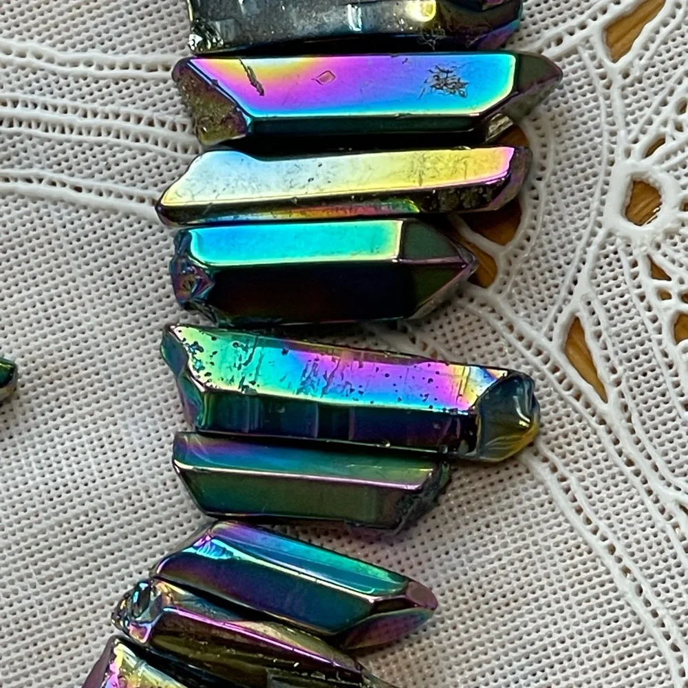 Rainbow titanium necklace & earring set gorgeous colors! - Picture 8 of 11